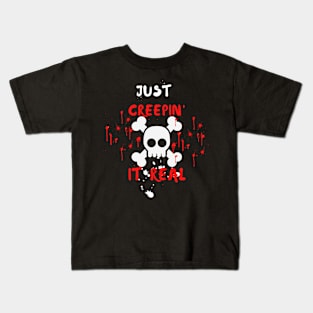 Halloween Skull & Bones, Creepy Halloween Themed, Halloween Party Kids T-Shirt